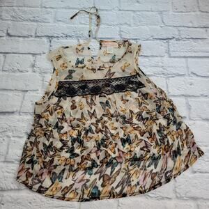 Sheer Butterfly Blouse Top by Band of Gypsies size XS